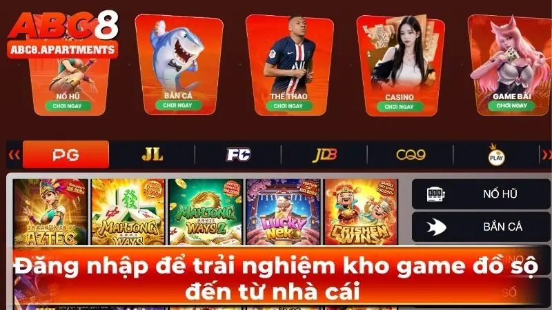Đăng nhập để trải nghiệm kho game đồ sộ đến từ nhà cái