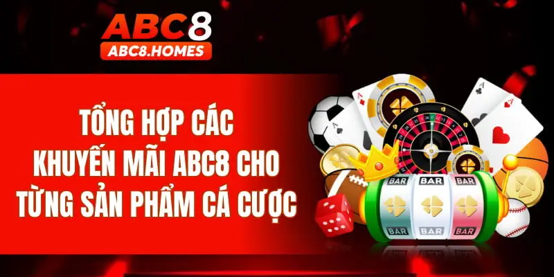 Tổng hợp các khuyến mãi ABC8 cho từng sản phẩm cá cược